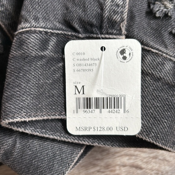 NWT Free People We The Free Jolene Trucker Jacket Black Medium - Picture 8 of 12